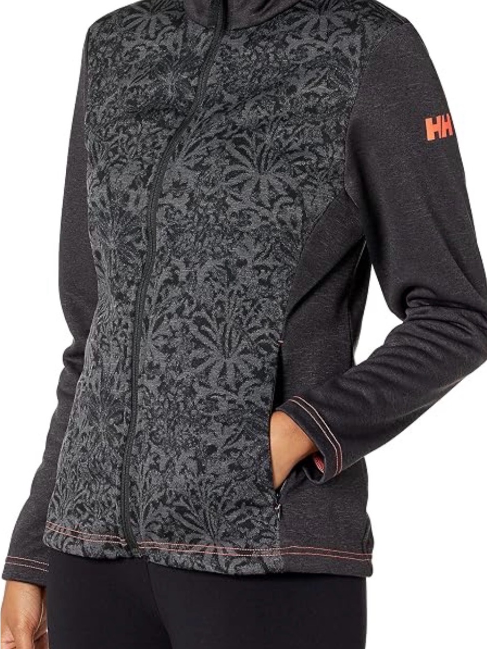 Helly Hansen Women's Gray Patterned Full-Zip Jacket